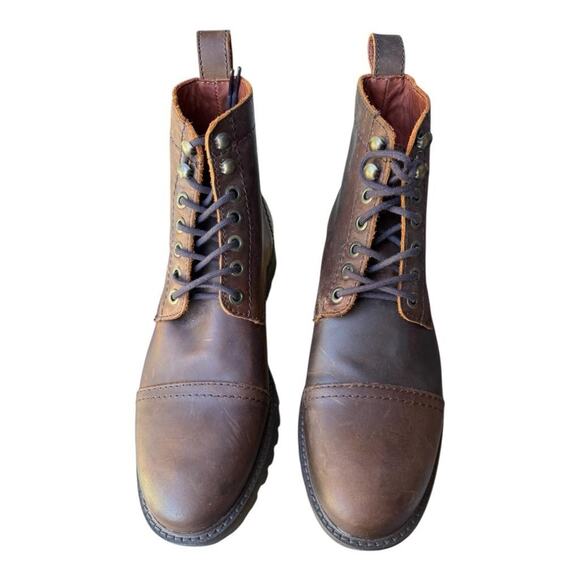 Patina Heritage Cap Toe Leather Ankle Boot Brown Men size 8 - Picture 3 of 7